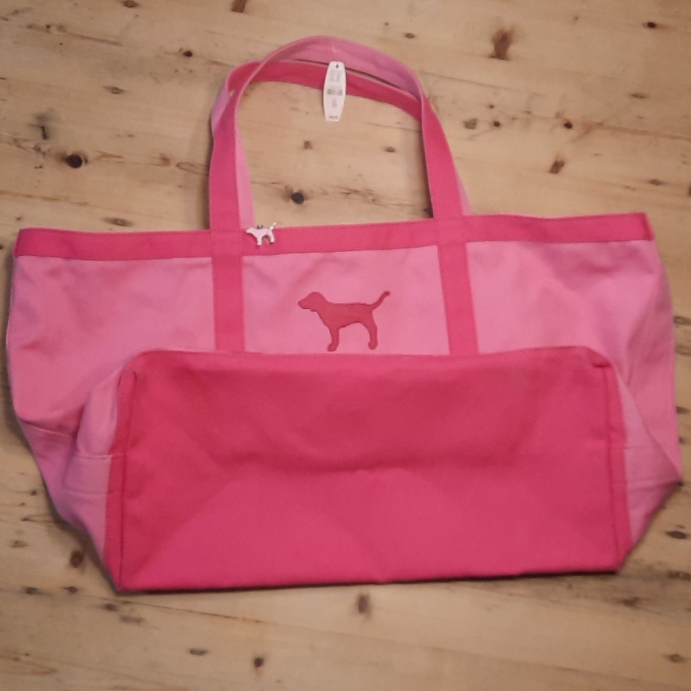 Victoria's Secret large pink tote bag